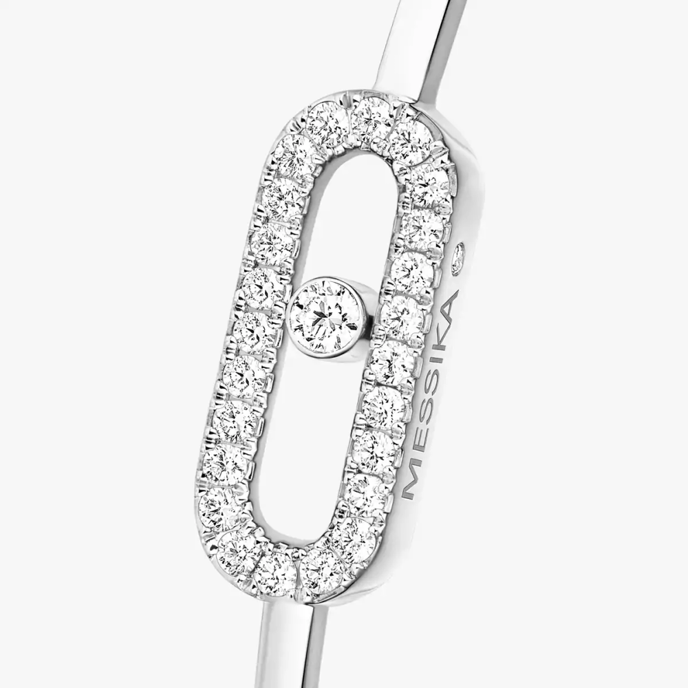 Jonc Flex Move Uno Pavé Bracelet Diamant Or Blanc