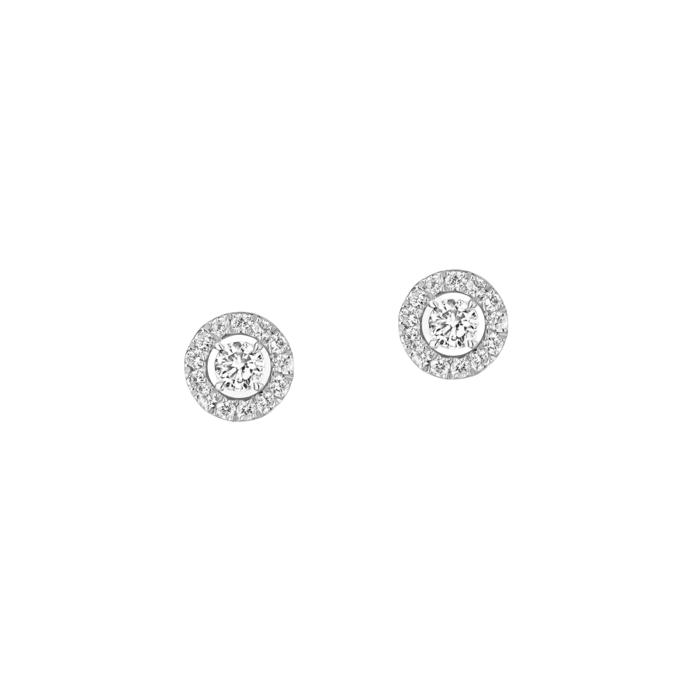 Joy Diamants Ronds 0,03ct Boucles d'oreilles Diamant Or Blanc