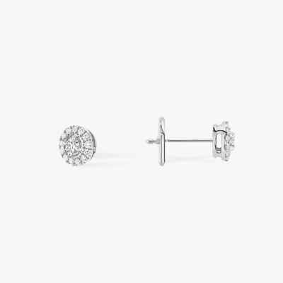 Joy Diamants Ronds 0,03ct Boucles d'oreilles Diamant Or Blanc