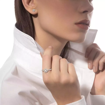 Joy Diamants Ronds 0,03ct Boucles d'oreilles Diamant Or Blanc