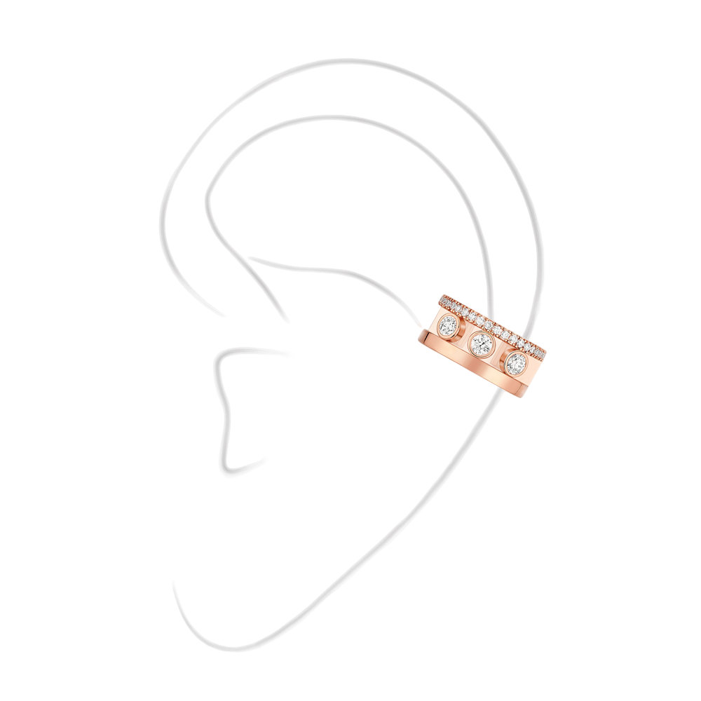 Clip d'oreille Move Romane Boucles d'oreilles Diamant Or Rose