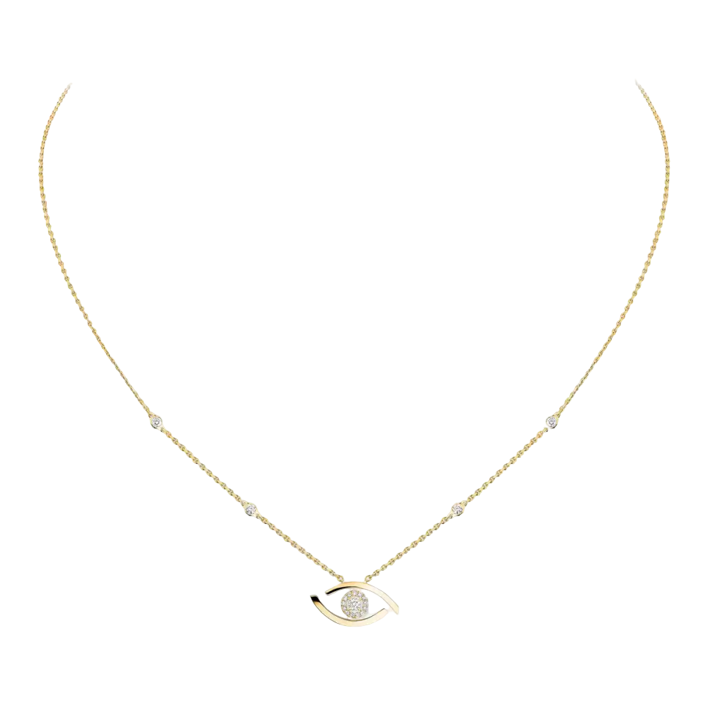 Lucky Eye Collier Diamant Or Jaune