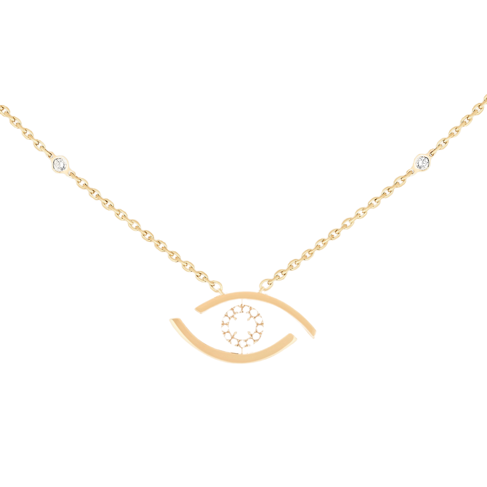 Lucky Eye Yellow Gold Diamond Necklace