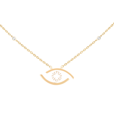 Lucky Eye Collier Diamant Or Jaune