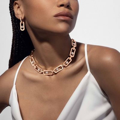 Pendantes So Move XL Boucles d'oreilles Diamant Or Rose