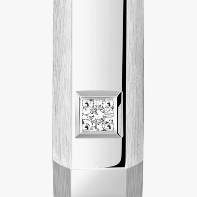 Mono créole Moderniste MM Boucles d'oreilles Diamant Or Blanc