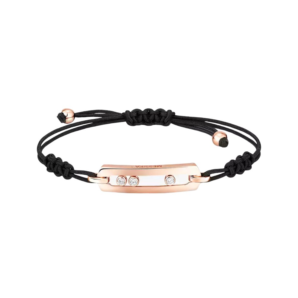 Move Cordon Motif L Bracelet Diamant Or Rose