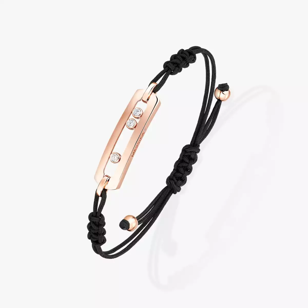 Move Cordon Motif L Bracelet Diamant Or Rose