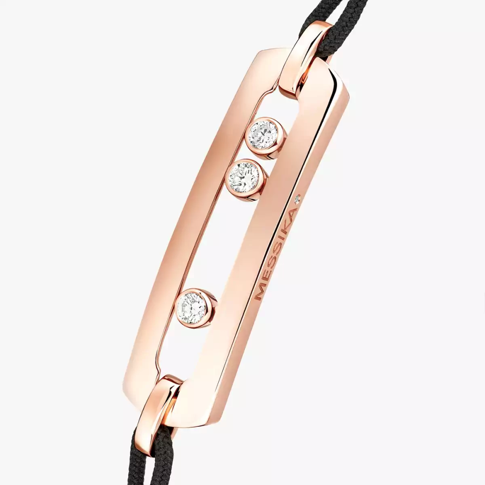 Move Cordon Motif L Bracelet Diamant Or Rose