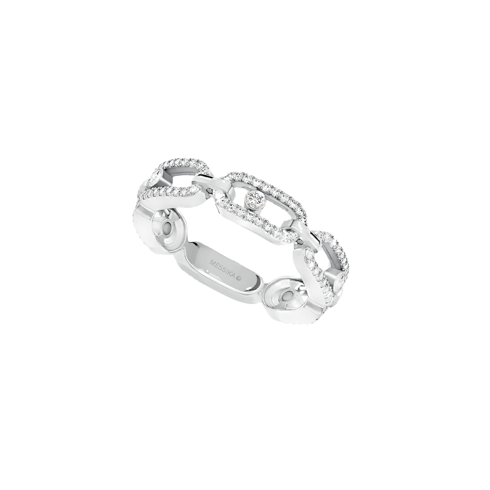 Move Link Multi Pavé White Gold Diamond Ring