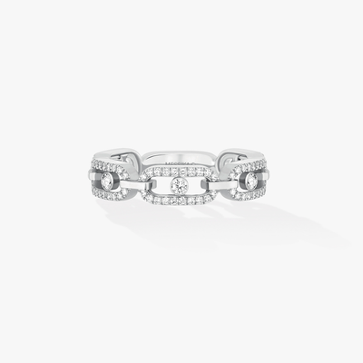 Move Link Multi Pavé White Gold Diamond Ring