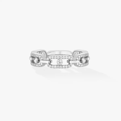 Move Link Multi Pavé White Gold Diamond Ring