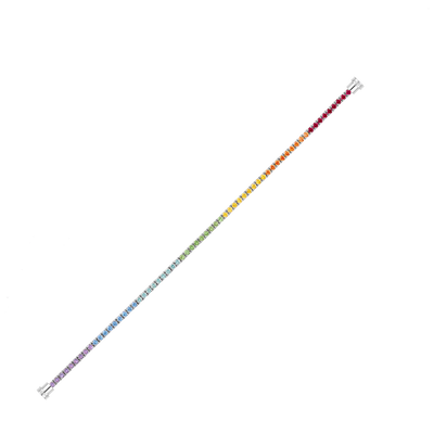 Bracelet ligne pierres de couleurs or blanc 750/1000e