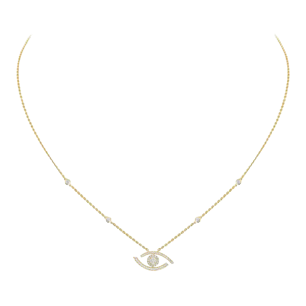 Collier pavé Lucky Eye Collier Diamant Or Jaune