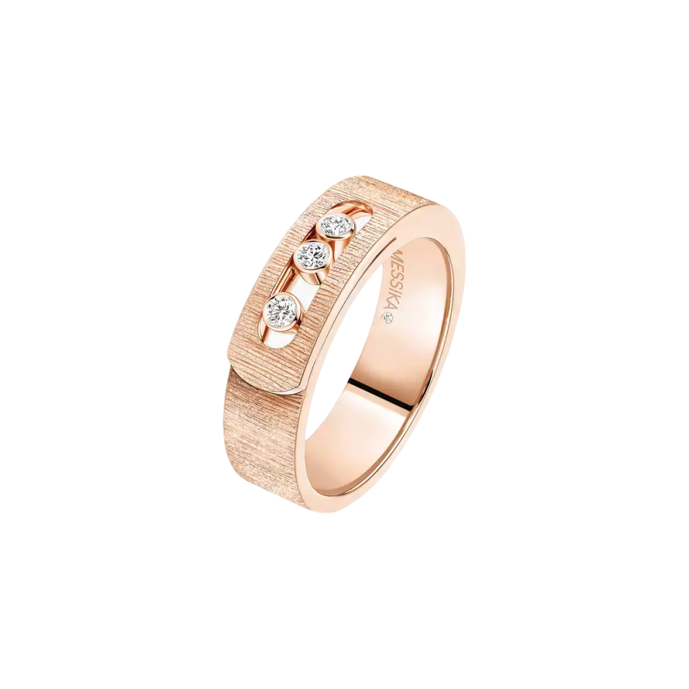 Move Noa Ciselé Bague Diamant Or Rose
