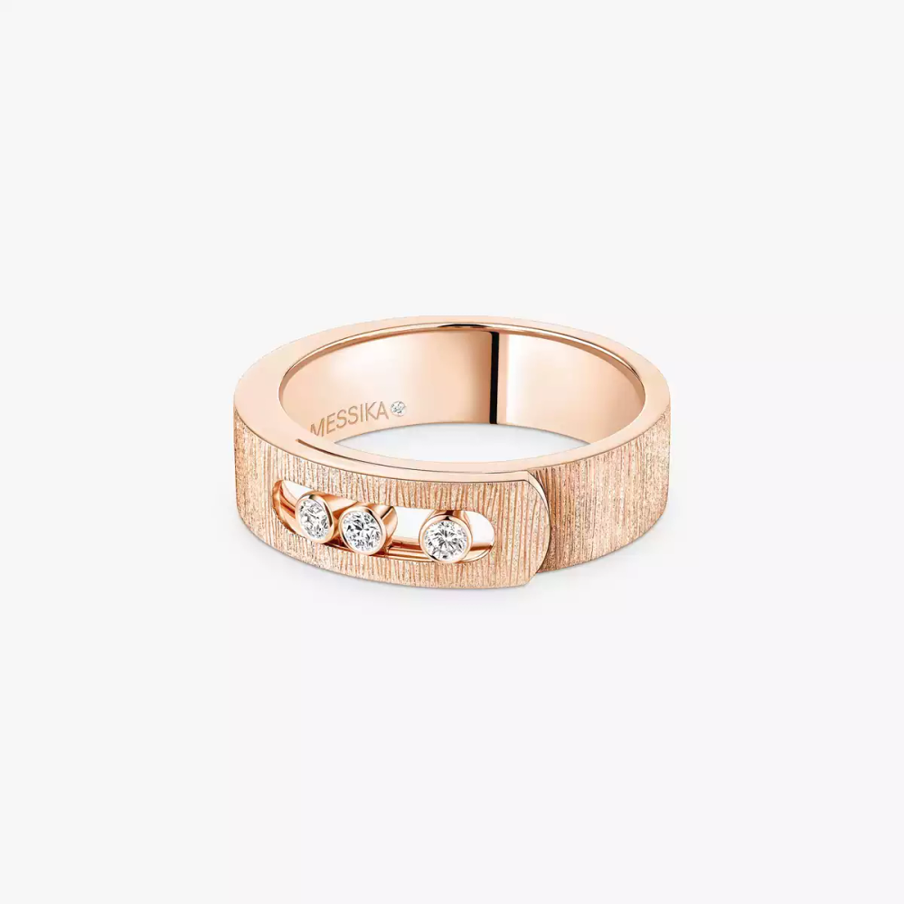 Move Noa Ciselé Bague Diamant Or Rose
