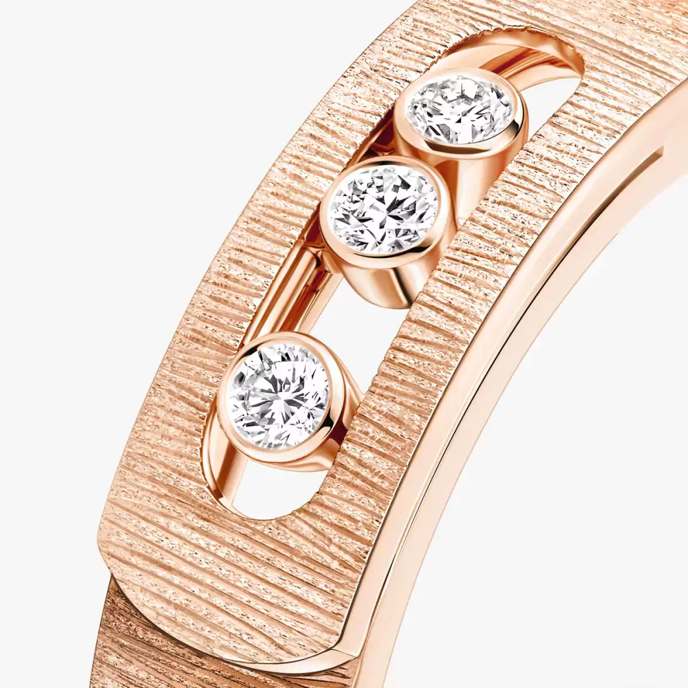 Move Noa Ciselé Bague Diamant Or Rose