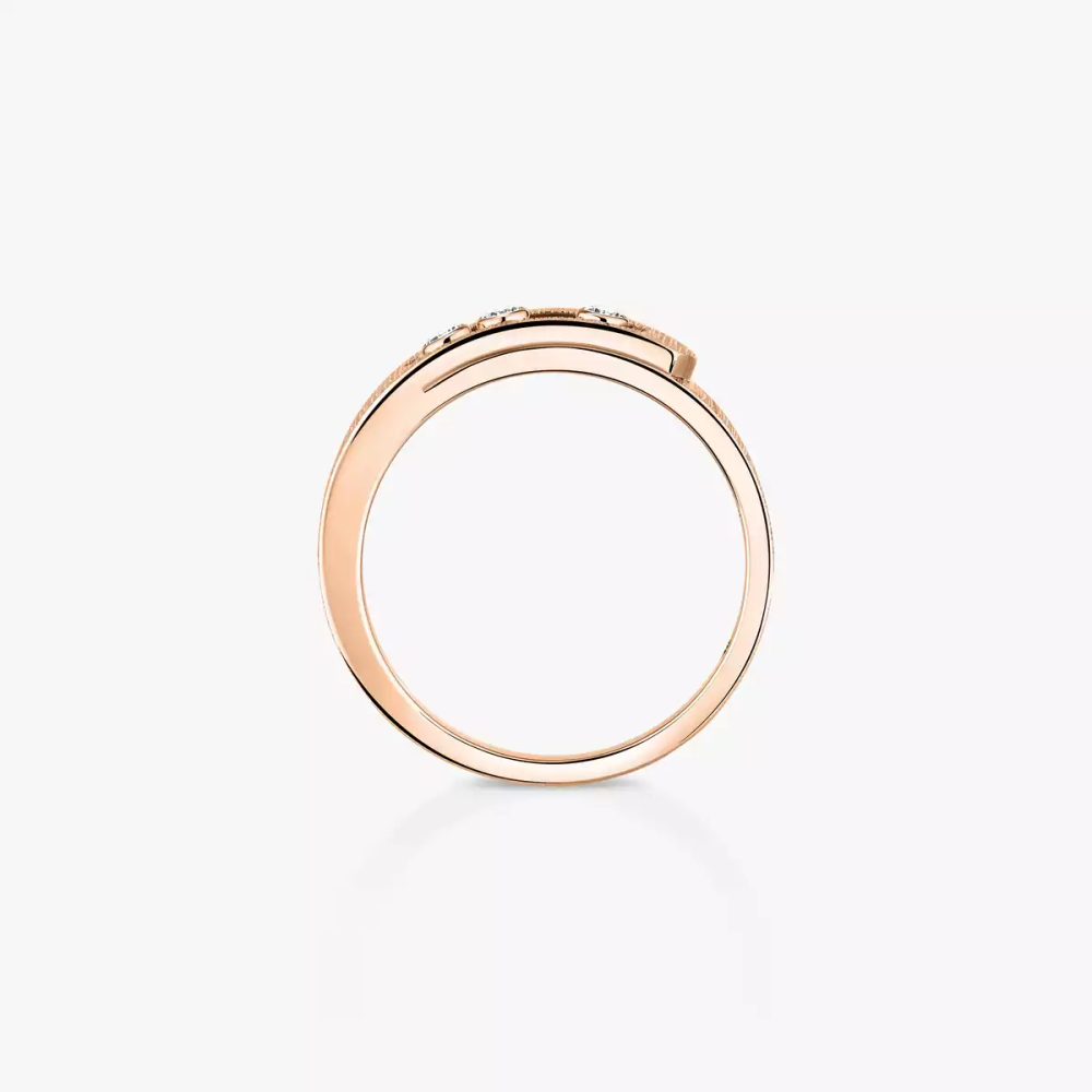 Move Noa Ciselé Bague Diamant Or Rose