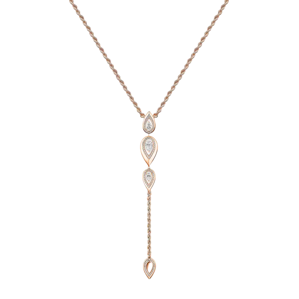 Fiery Cravate Collier Diamant Or Rose