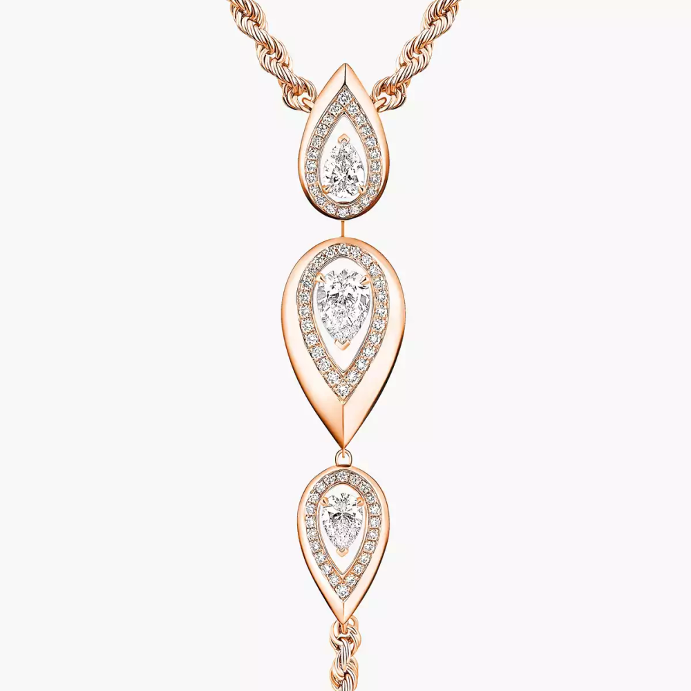 Collier cravate Fiery Collier Diamant Or Rose