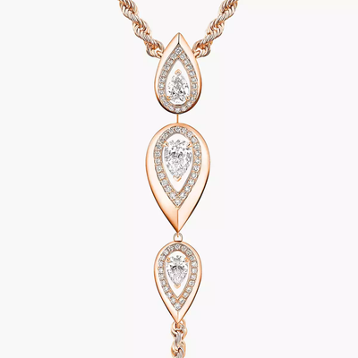 Collier cravate Fiery Collier Diamant Or Rose