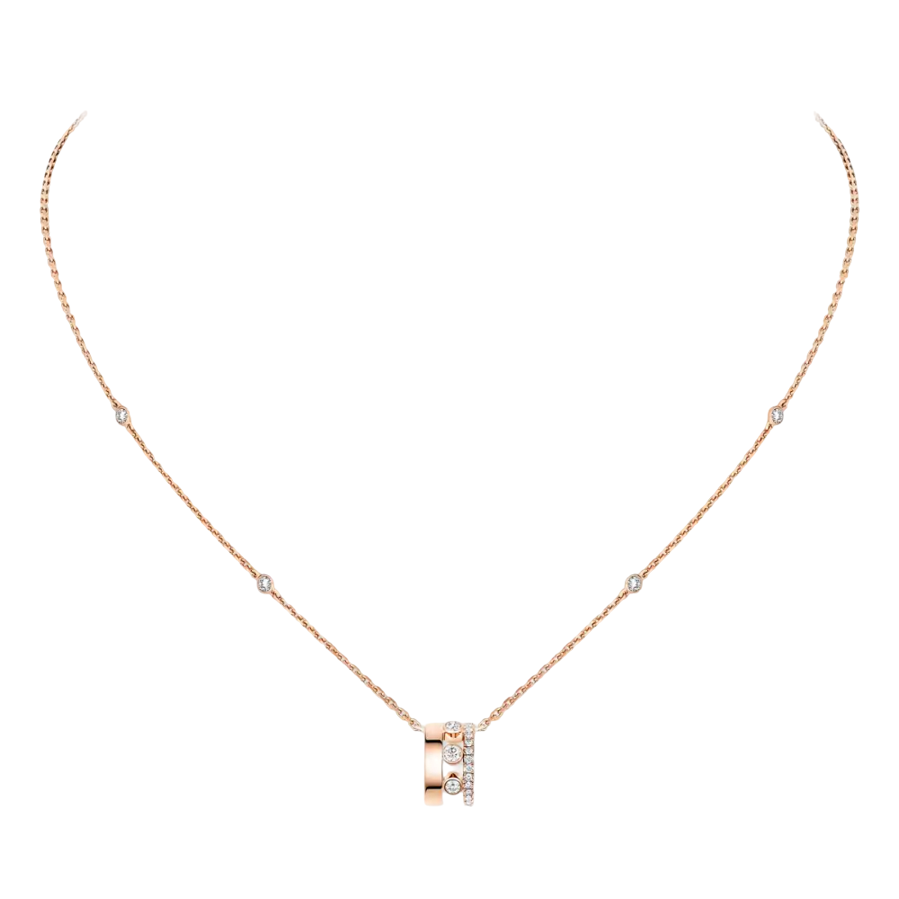 Pendentif sur Chaîne Move Romane Collier Diamant Or Rose