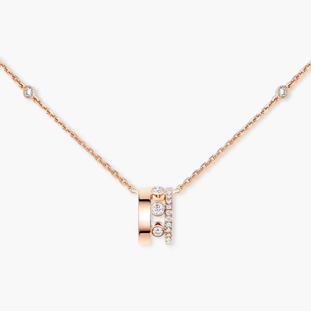 Pendentif sur Chaîne Move Romane Collier Diamant Or Rose