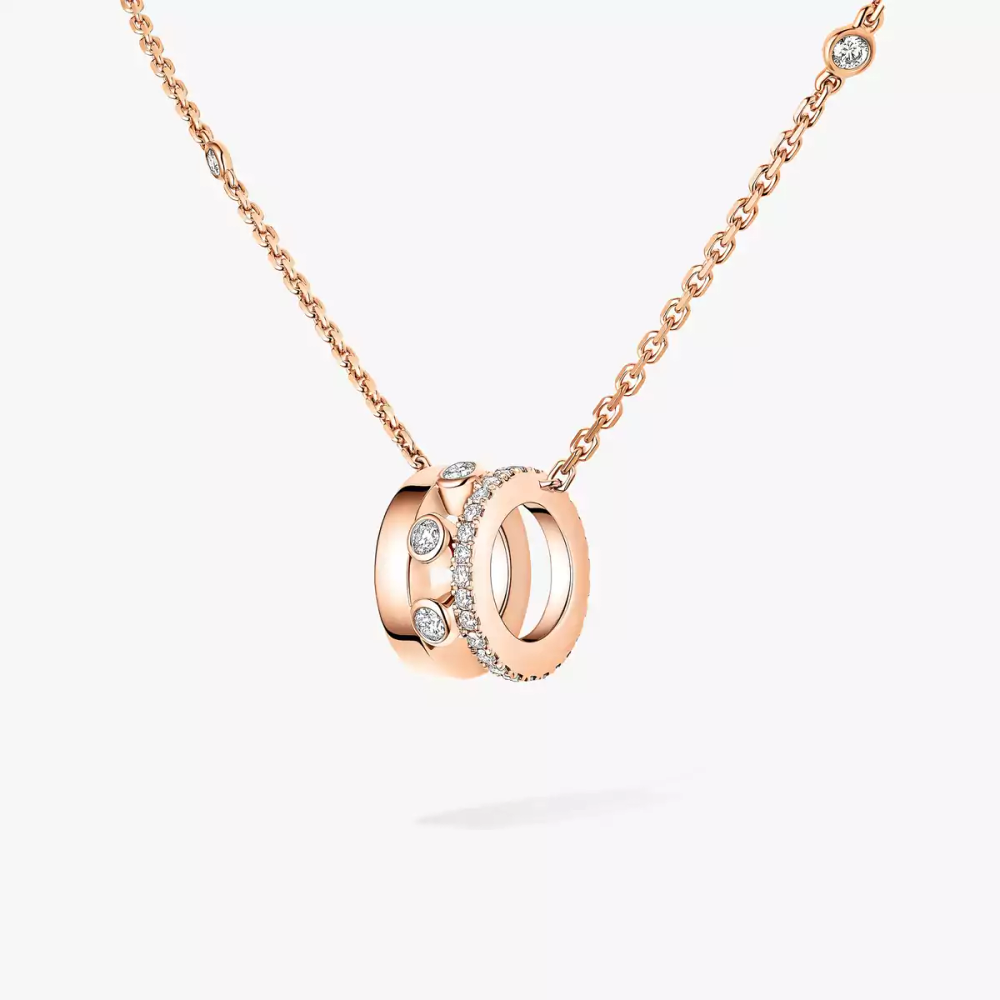 Pendentif sur Chaîne Move Romane Collier Diamant Or Rose