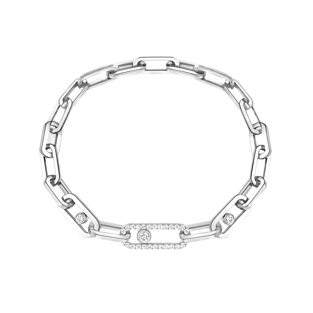 Move Link Bracelet Diamant Or Blanc