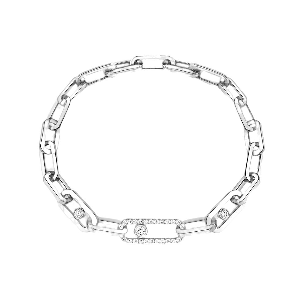 Move Link Bracelet Diamant Or Blanc