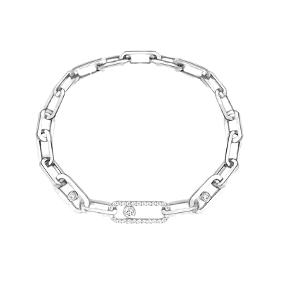 Move Link White Gold Diamond Bracelet