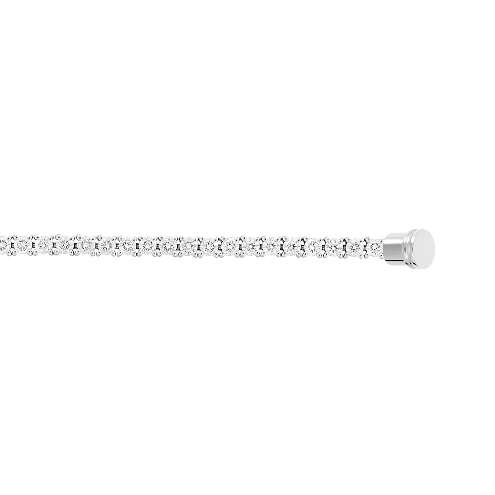 Bracelet ligne diamants et or blanc 750/1000e