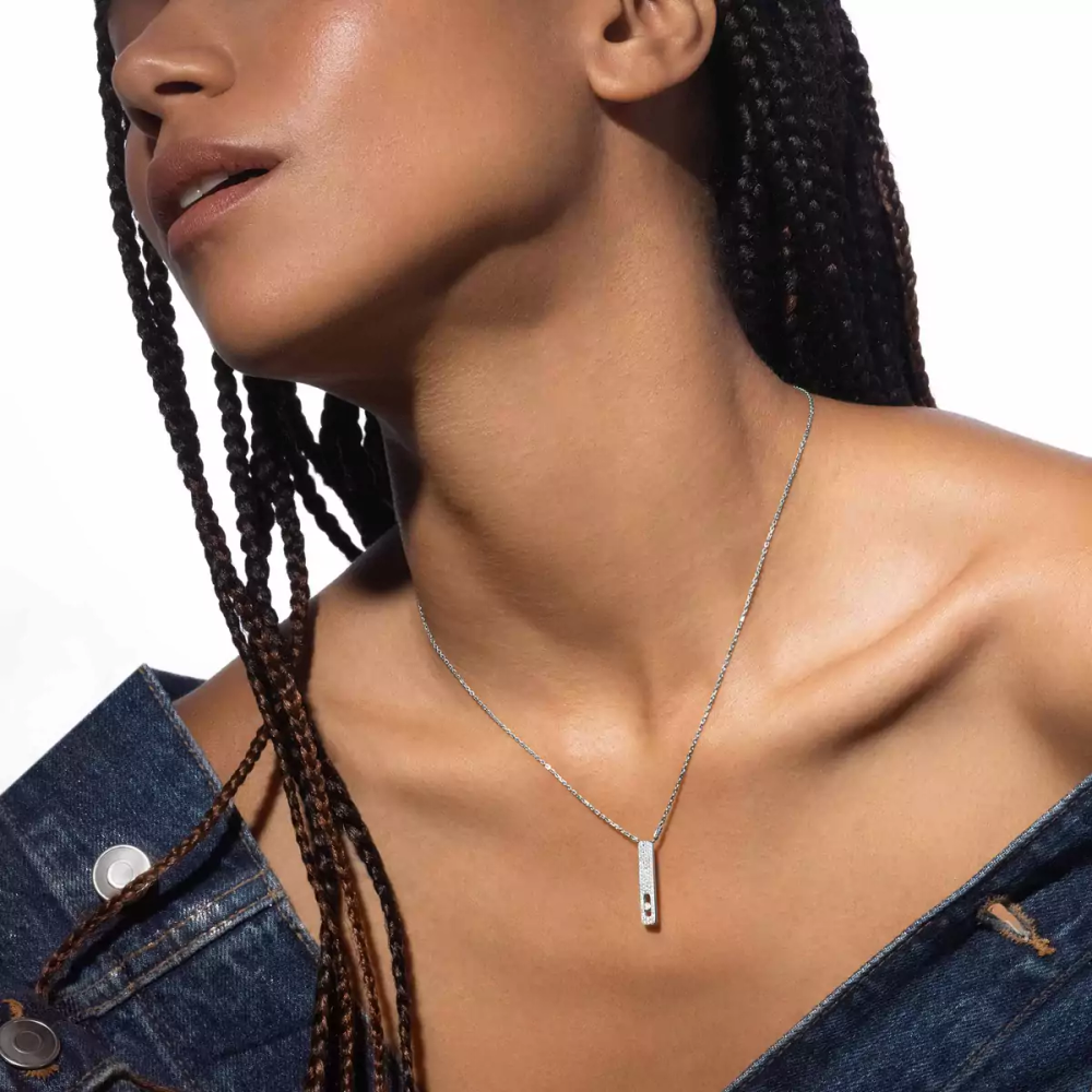 My First Diamond Pavé White Gold Diamond Necklace