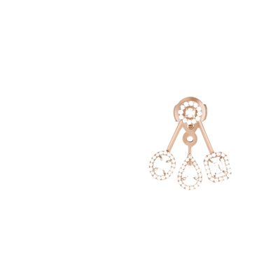 My Twin Trio Pink Gold Diamond Earrings