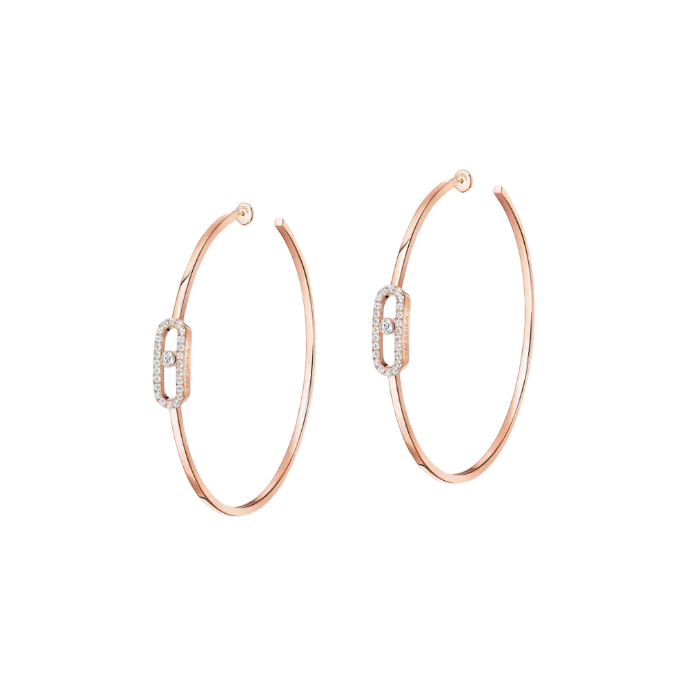 Créoles Move Uno GM Boucles d'oreilles Diamant Or Rose