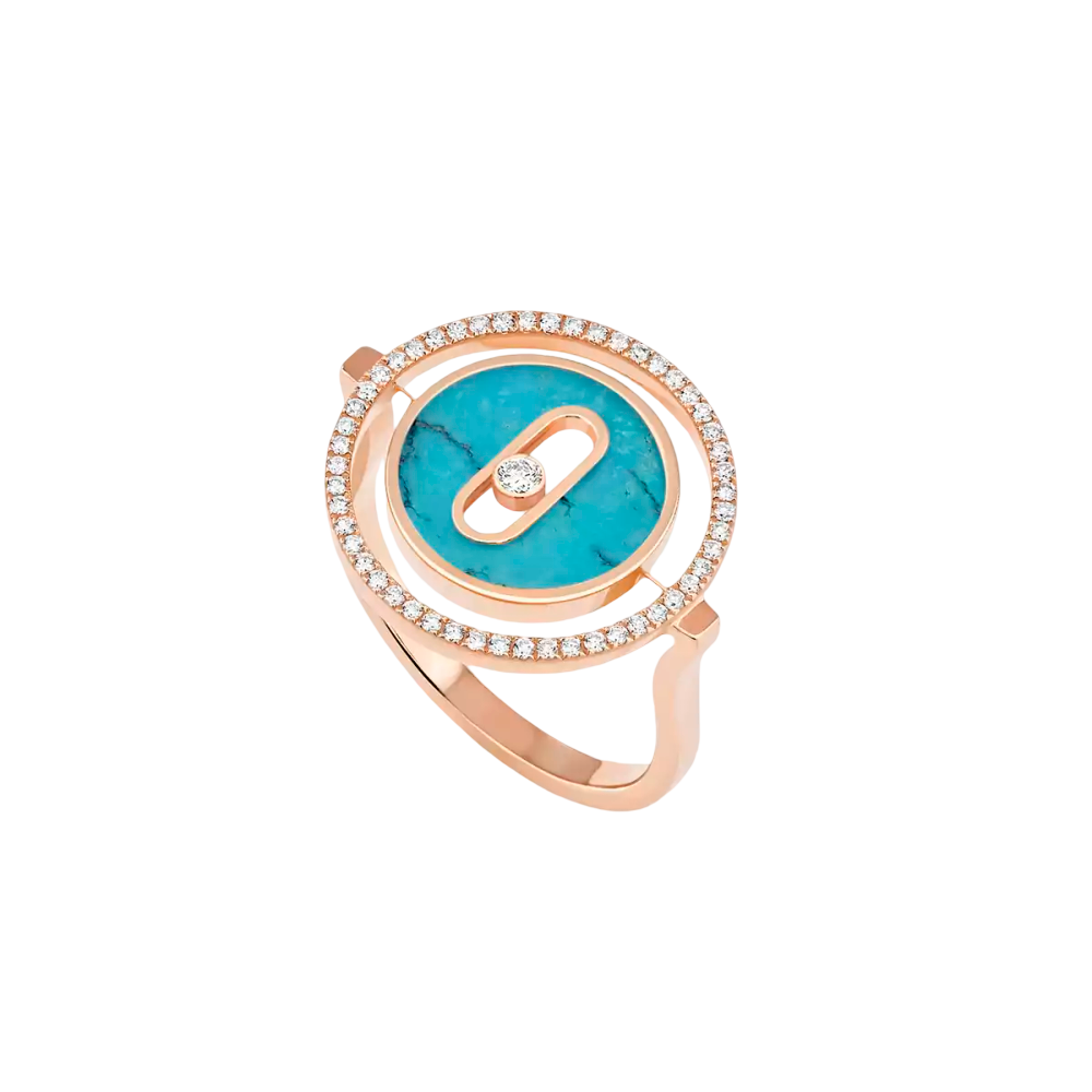 Bague Lucky Move PM Turquoise Bague Diamant Or Rose
