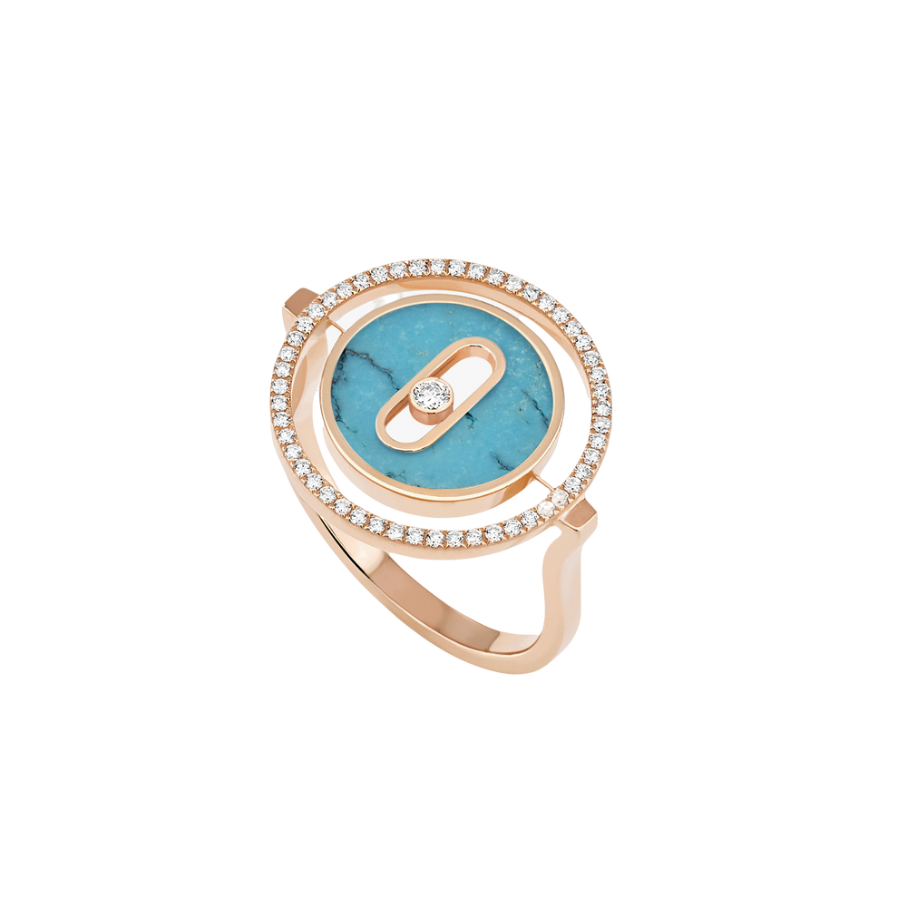 Bague Diamant Or Rose Bague Lucky Move PM Turquoise
