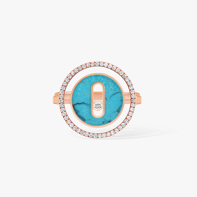 Turquoise Lucky Move SM Pink Gold Diamond Ring