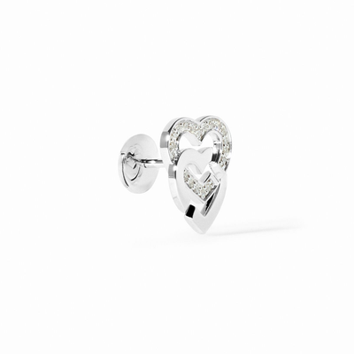 Mono Puce D'oreille Double Cœurs Petit Modèle