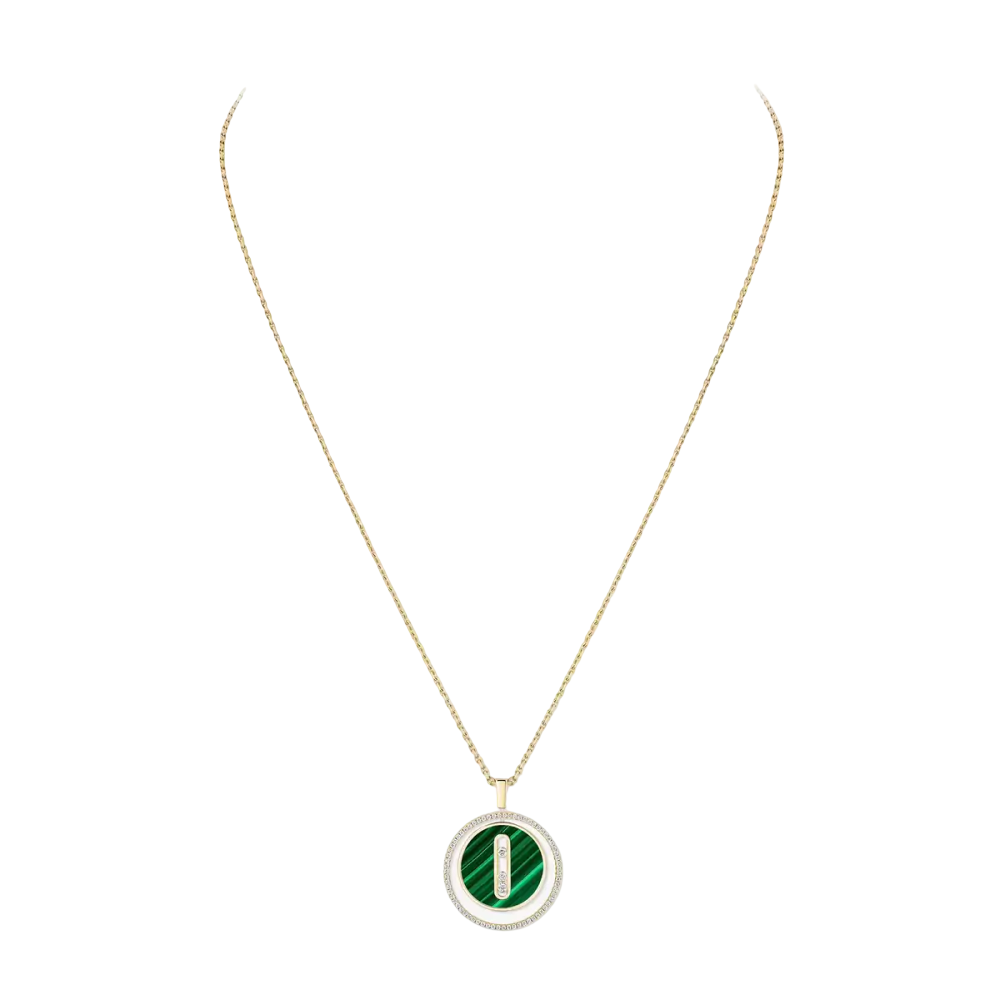 Malachite Lucky Move MM Yellow Gold Diamond Necklace