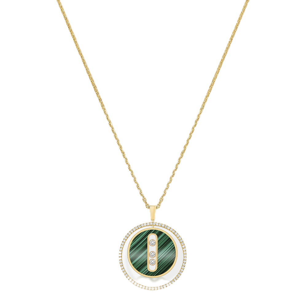 Malachite Lucky Move MM Yellow Gold Diamond Necklace
