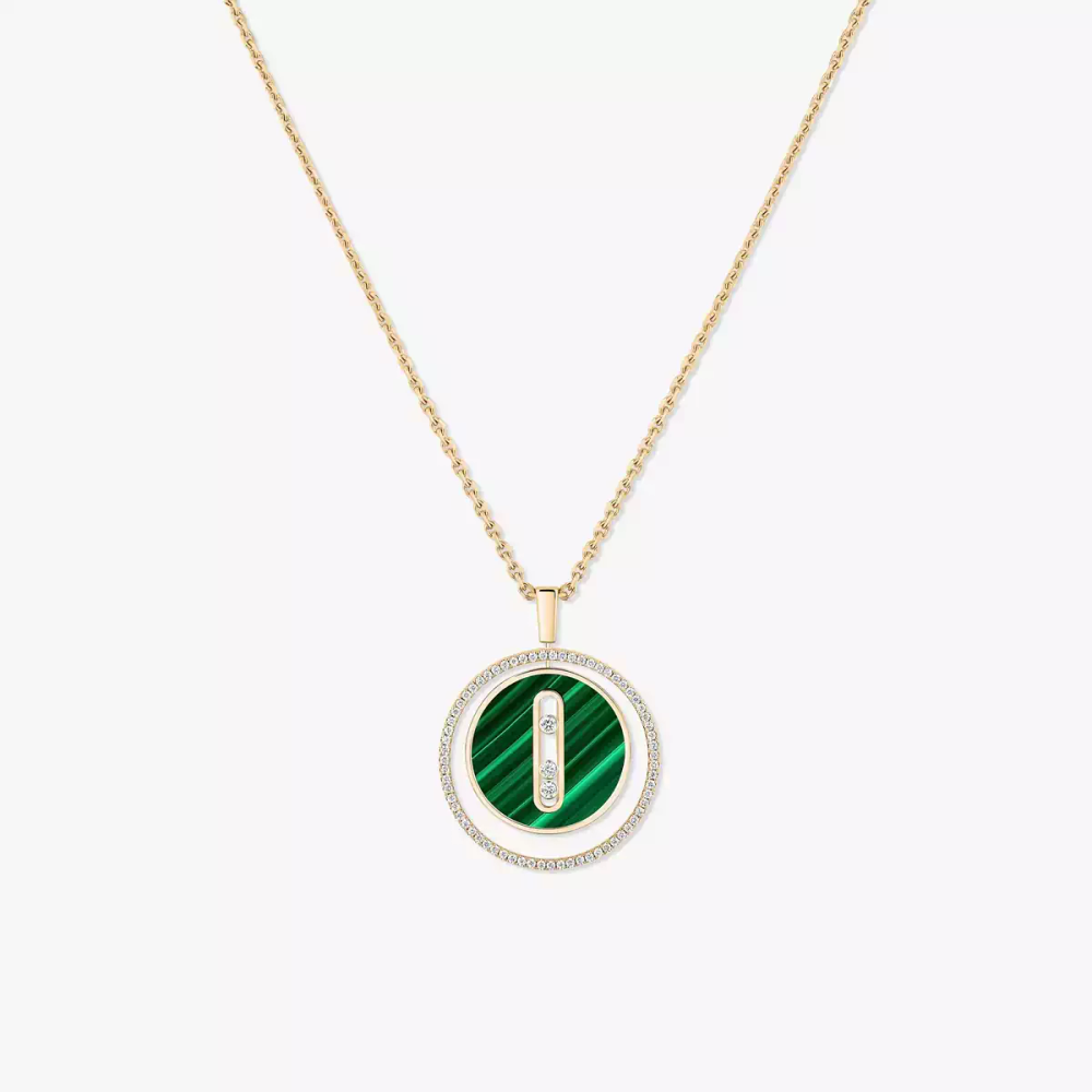 Malachite Lucky Move MM Yellow Gold Diamond Necklace