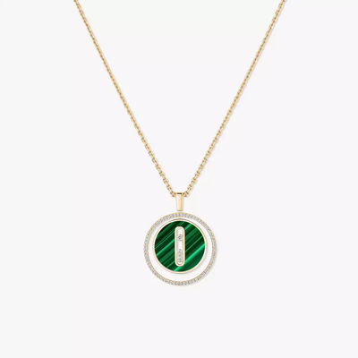 Malachite Lucky Move MM Yellow Gold Diamond Necklace