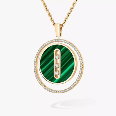 Malachite Lucky Move MM Yellow Gold Diamond Necklace