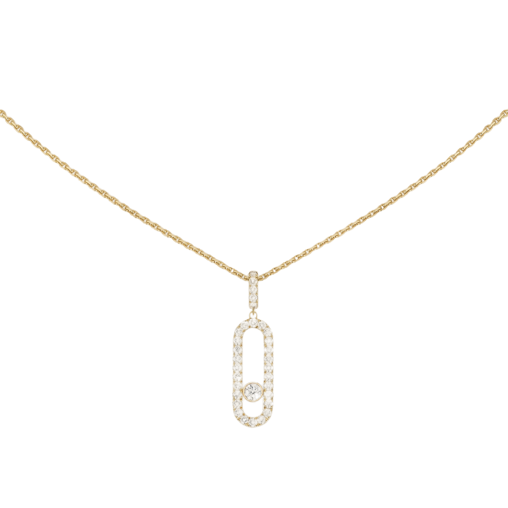 Move Uno Pavé LM Yellow Gold Diamond Necklace