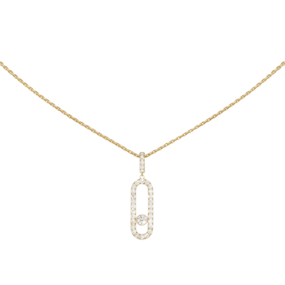 Move Uno Pavé LM Yellow Gold Diamond Necklace