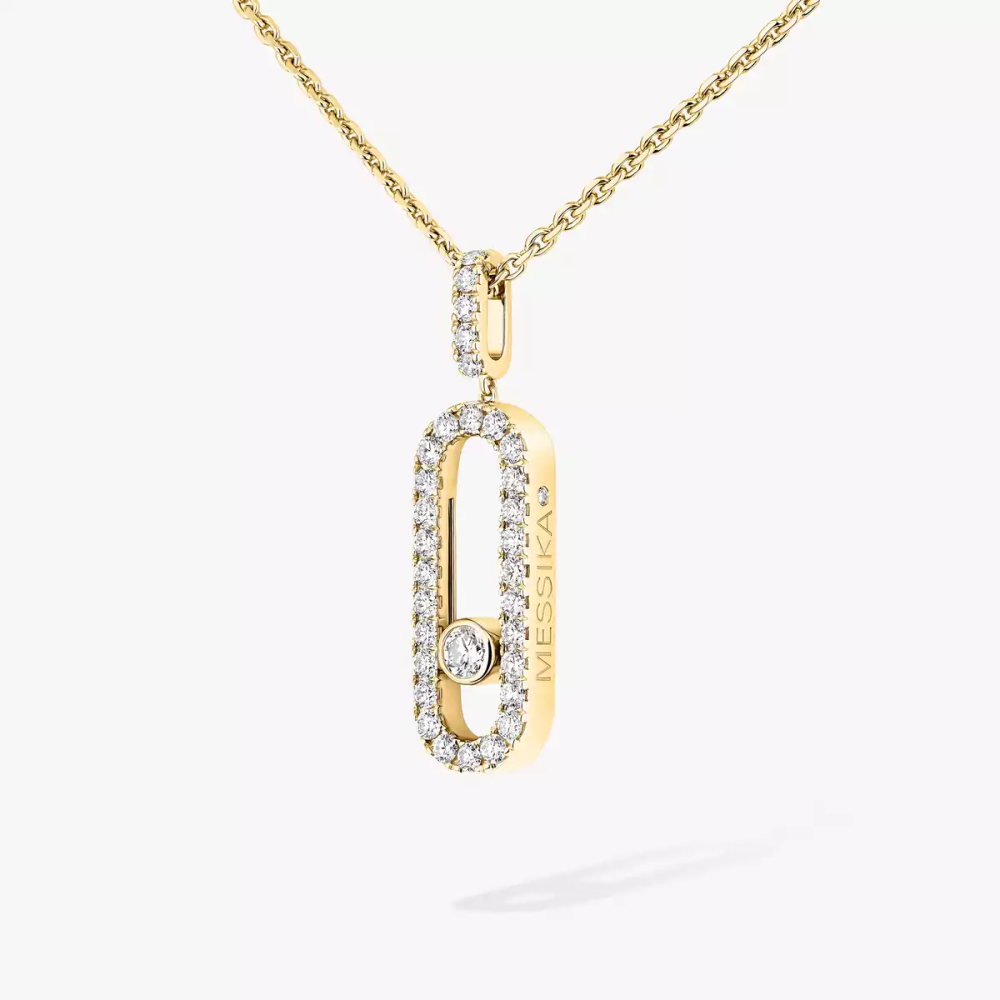 Move Uno Pavé LM Yellow Gold Diamond Necklace