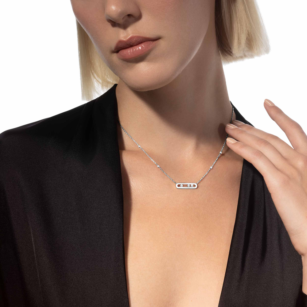 Baby Move Collier Diamant Or Blanc