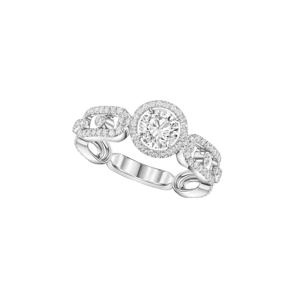 Solitaire Move Link 0,50ct Bague Diamant Or Blanc