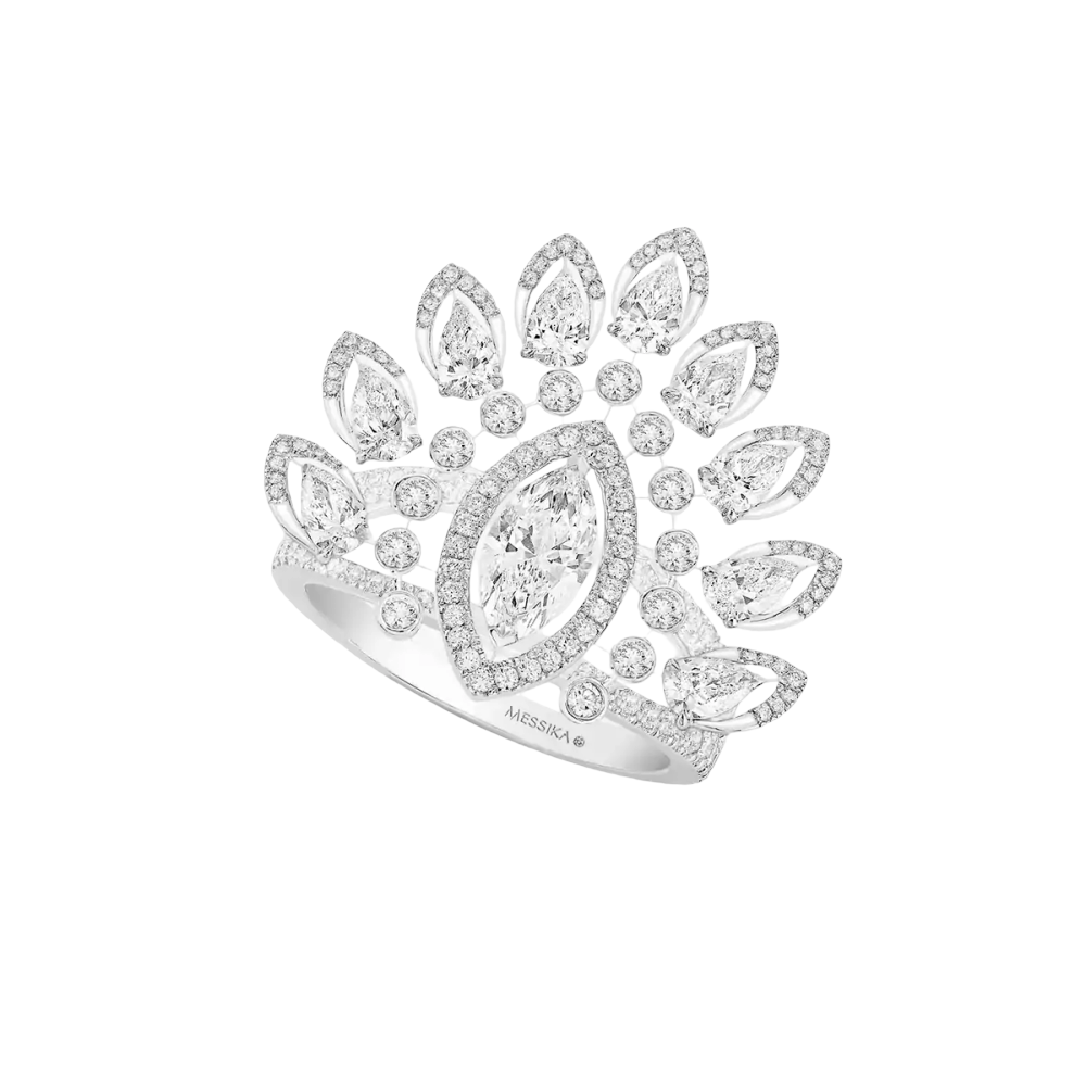 Marquise Desert Bloom Bague Diamant Or Blanc
